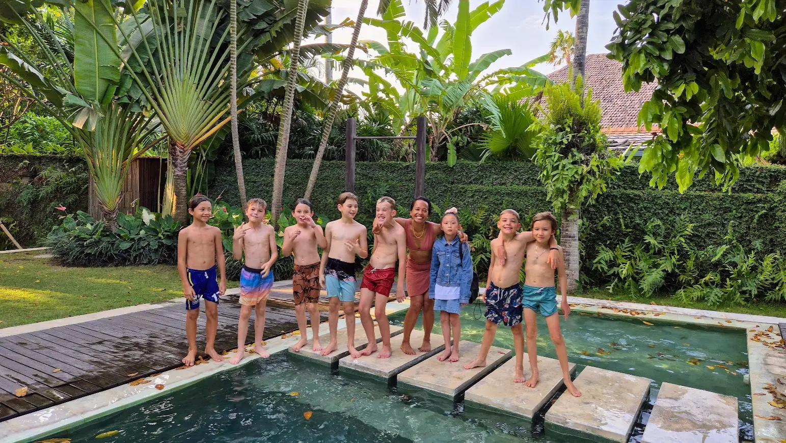 Children playing in the pool